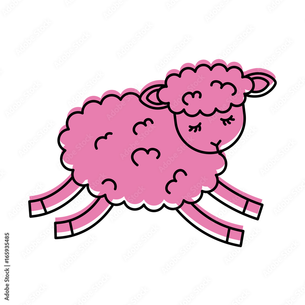 Obraz premium Cute lamb character icon
