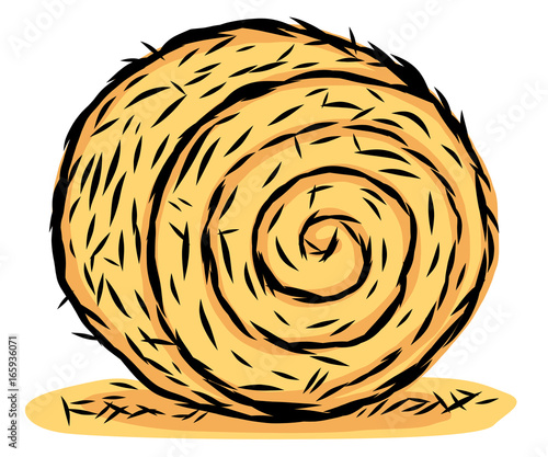 rolled hay / cartoon vector and illustration, hand drawn style, isolated on white background.