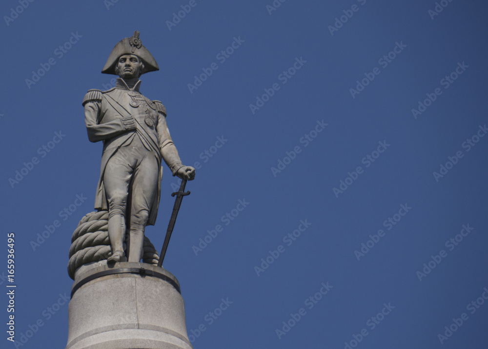 Lord Nelson Statue at top of Nelson's Column Trafalgar Square,London.England