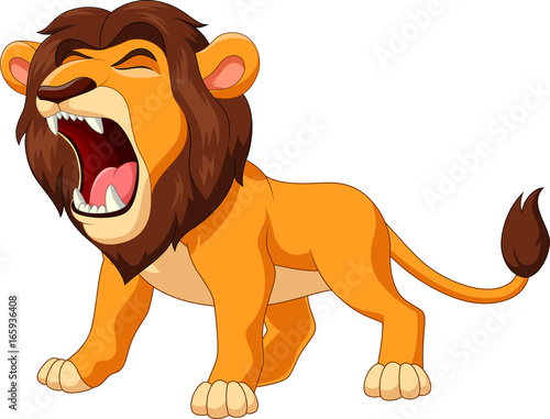 Fototapeta Naklejka Na Ścianę i Meble -  Cartoon lion roaring