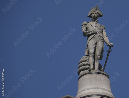 Lord Nelson Statue at top of Nelson s Column Trafalgar Square London.England