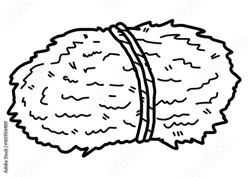 hay bundle / cartoon vector and illustration, black and white, hand drawn, sketch style, isolated on white background.