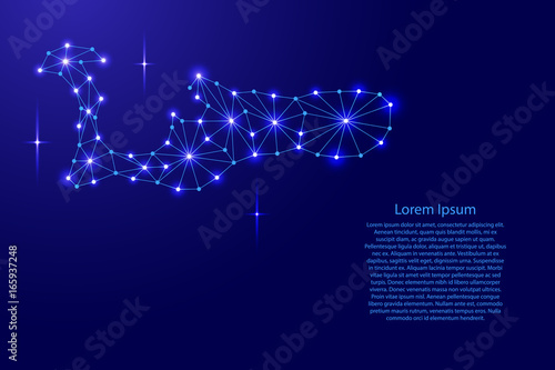 Cayman Islands map of polygonal mosaic lines network, rays and space stars of vector illustration.