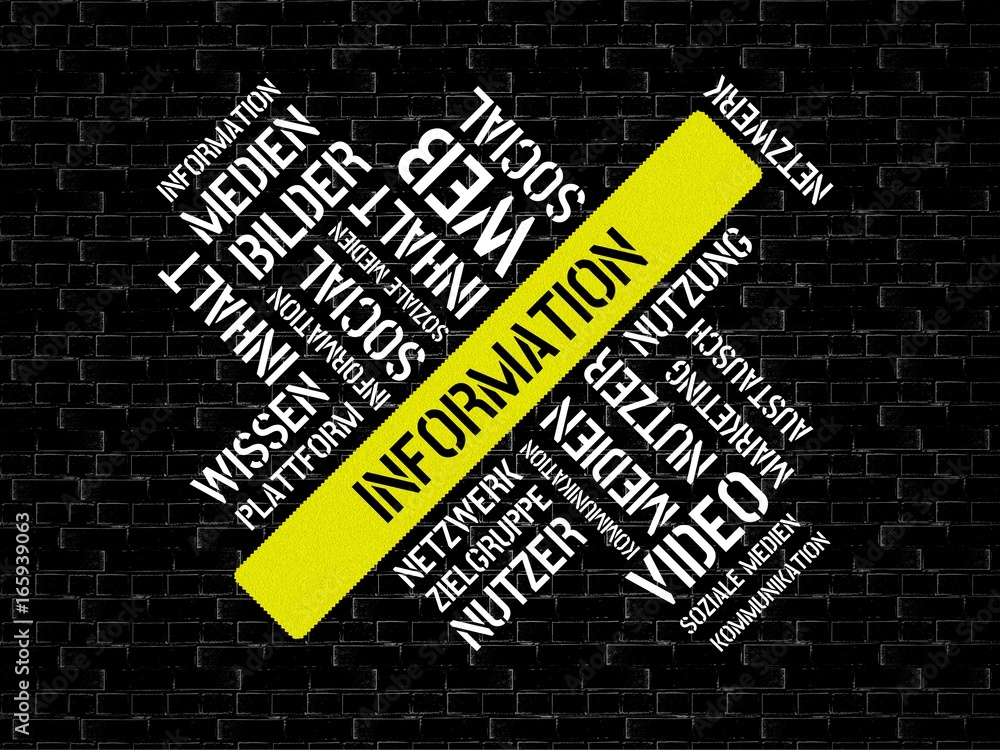 Fototapeta premium INFORMATION - Bilder mit Wörtern aus dem Bereich Soziale Medien, Wort, Bild, Illustration