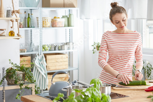 Canvas Print Preparing healthy meal