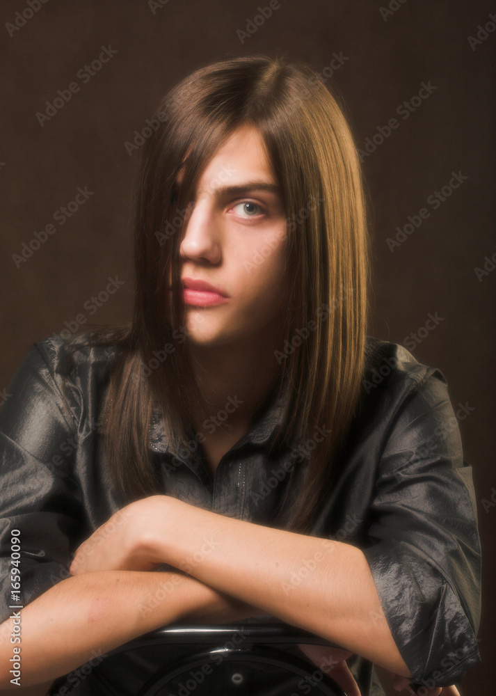 man with long hair man with long hair