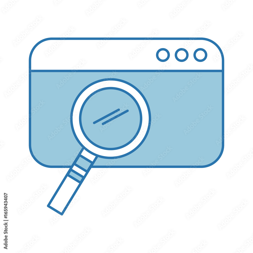 template webpage with magnifying glass template webpage with magnifying glass