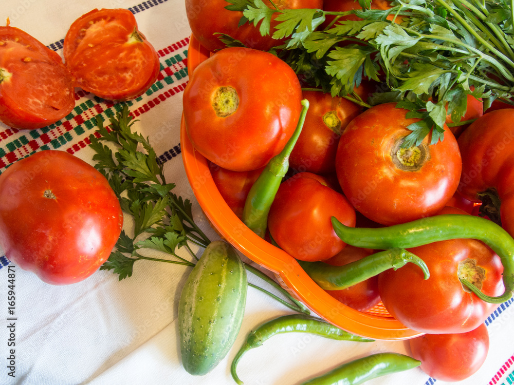 many tomatoes green chili parsley many tomatoes green chili parsley