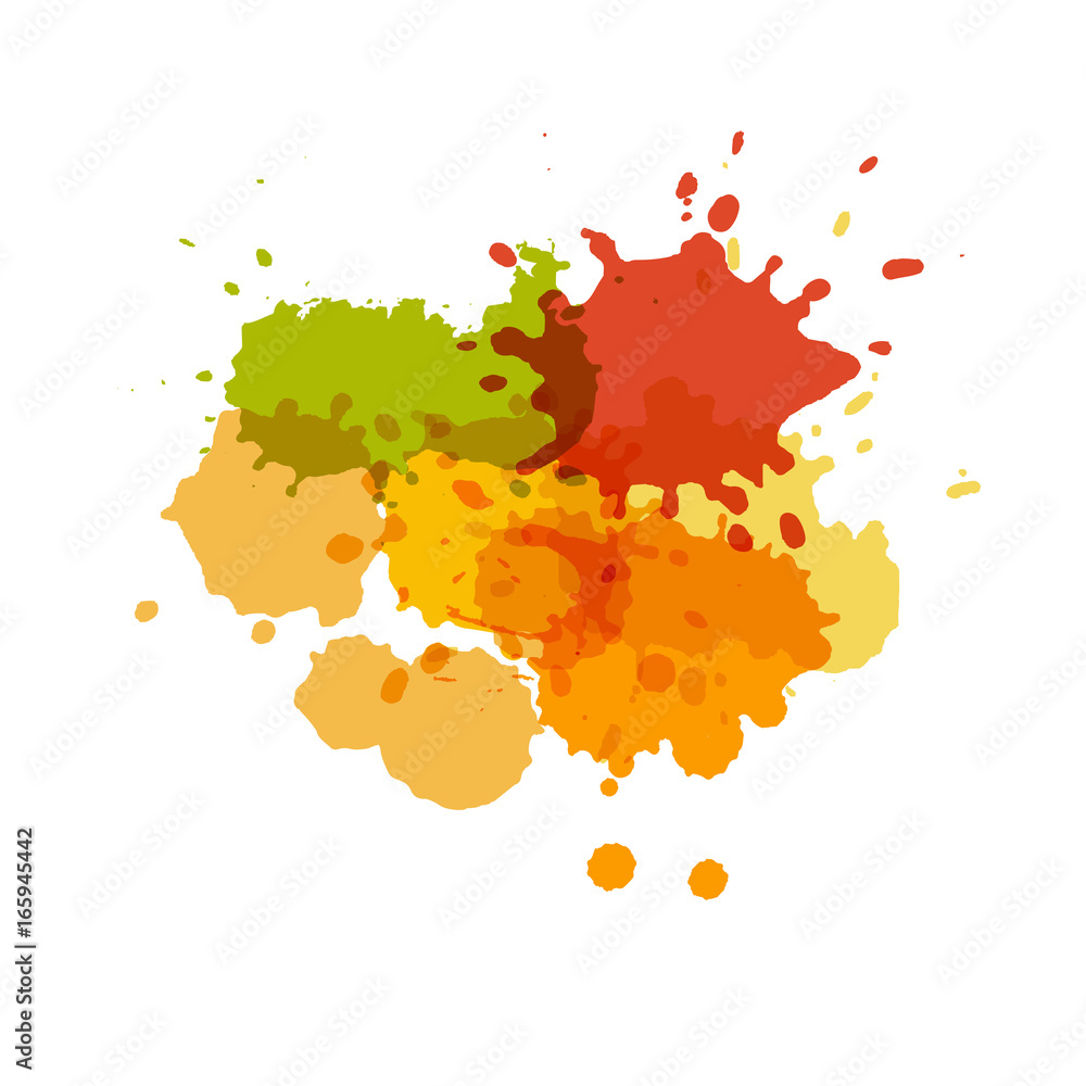 Watercolor splashes. Paint vector splat. .Stains grunge texture
