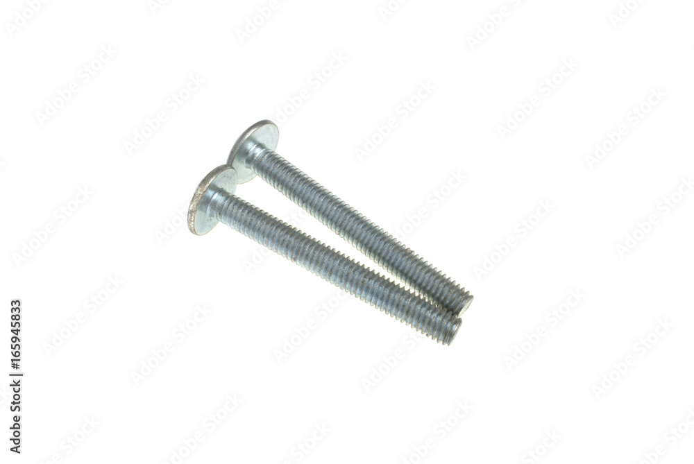 Screw with a hat for a cross screwdriver on a white background