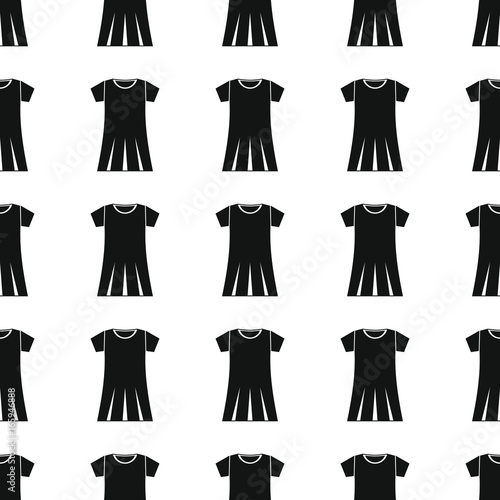 Dress seamless pattern vector illustration background. Black silhouette Dress stylish texture. Repeating Dress seamless pattern background for clothes design and web