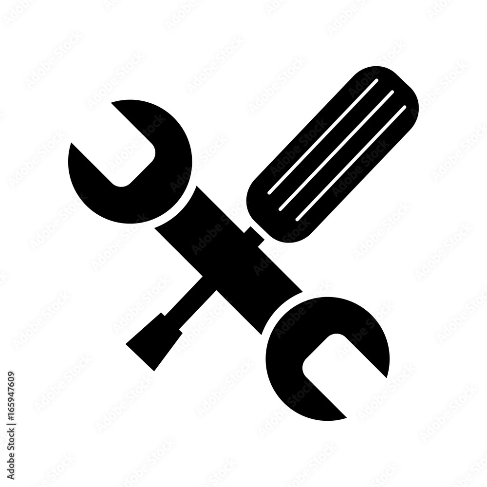 wrench and screwdriver isolated icon wrench and screwdriver isolated icon