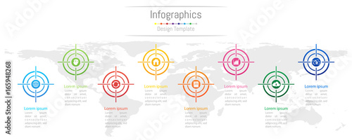 Infographic design elements for your business with 8 options, parts, steps or processes, Vector Illustration. Elements of this image furnished by NASA
