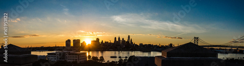 Philadelphia Skyline Sunset Panoramic