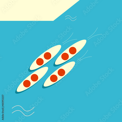 Boat race also called regatta or crew minimalistic abstract poster template.