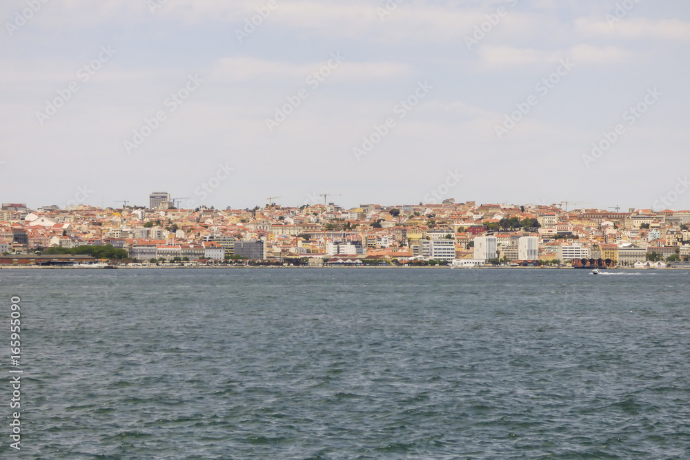 Lisbon's cityscape and the river Tagus viewed from Cacilhas, Almada
