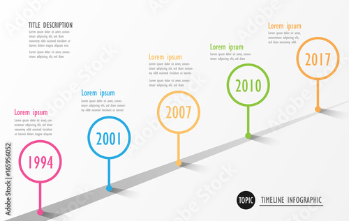 Infographic company milestones timeline vector template photo