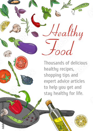 Food cooking background vector set collection mixed. Dishes, vegetables, spices.