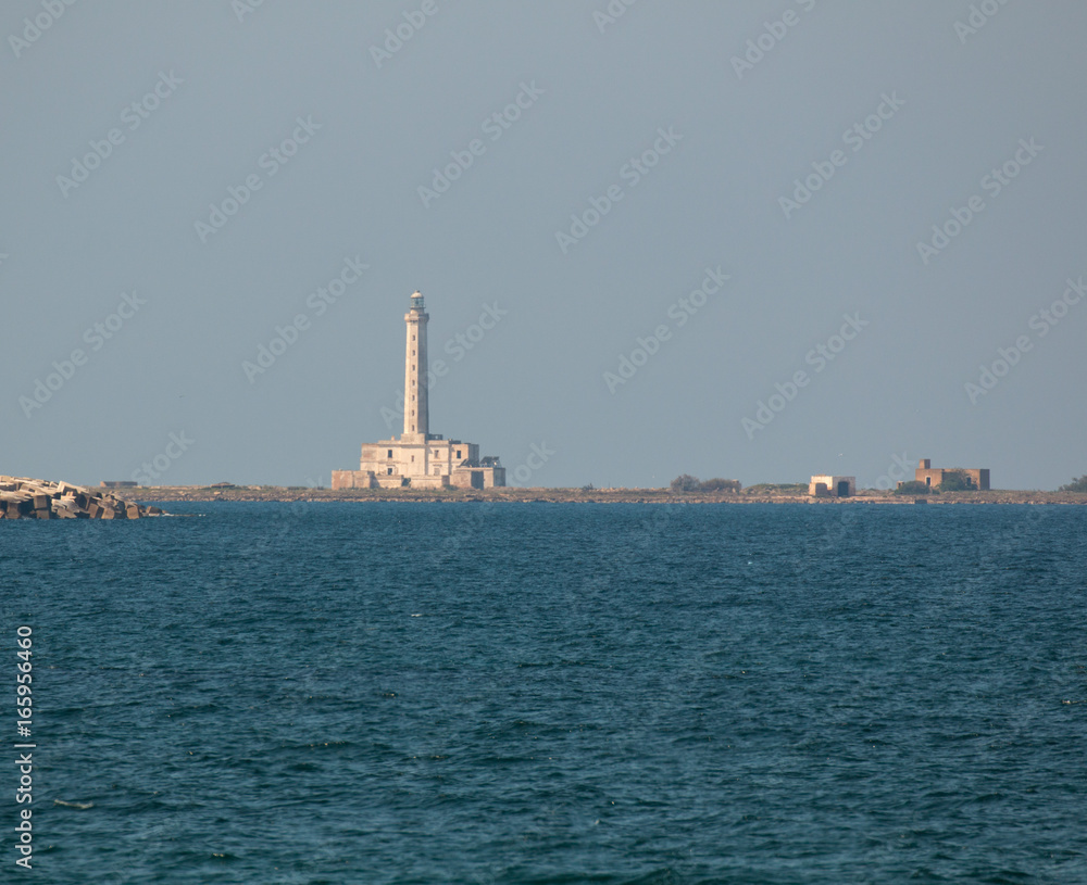 Lighthouse near ionian sea (Sant'Andrea Island), Gallipoli, Salento, South Italy