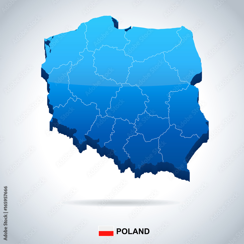 Naklejka premium Poland - map and flag illustration