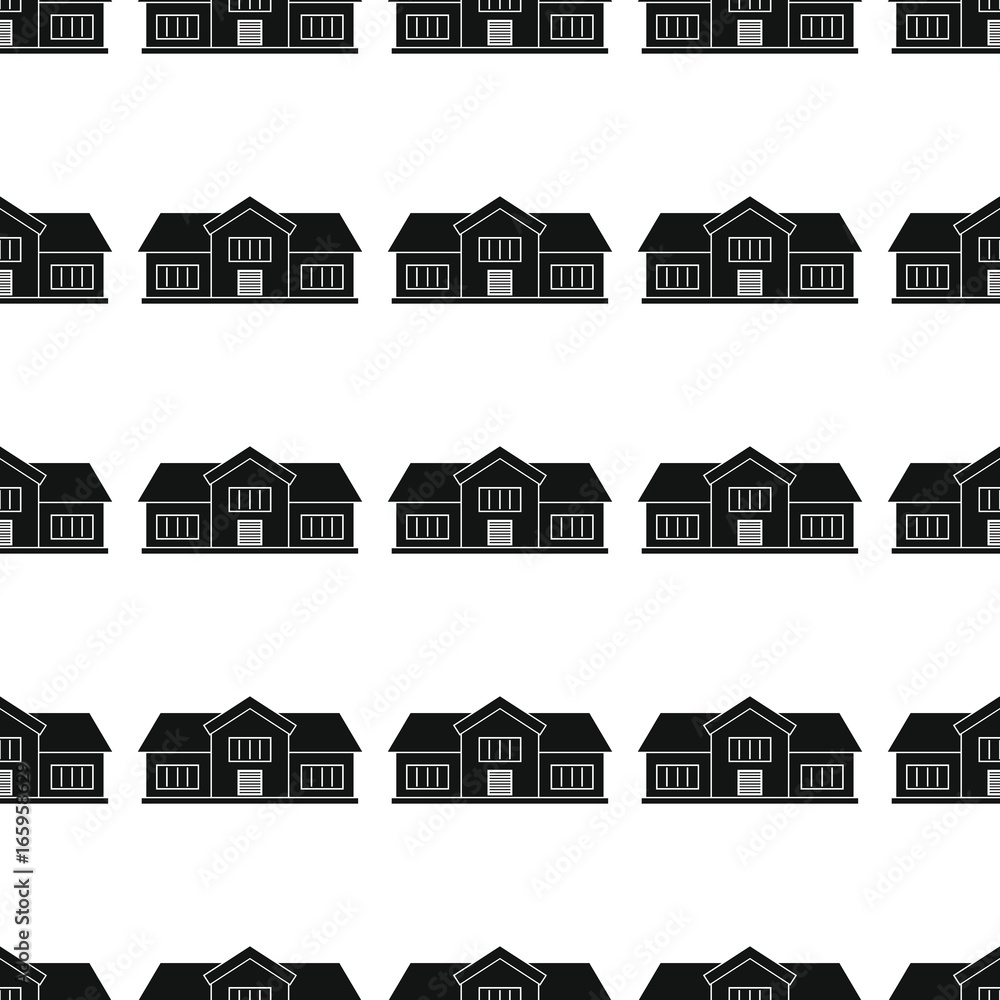 House seamless pattern vector illustration background. Black silhouette house stylish texture. Repeating house seamless pattern background for architecture design and web
