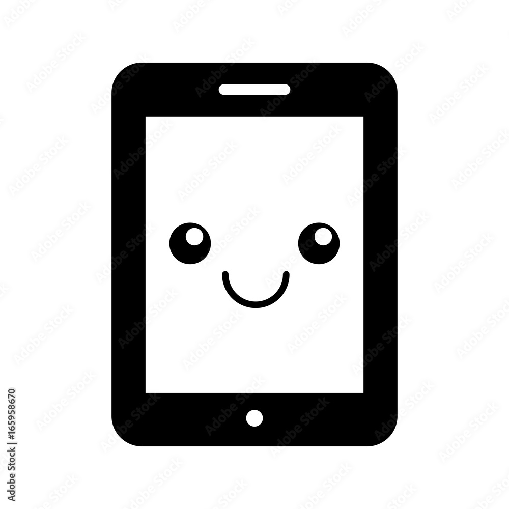 smartphone device kawaii character smartphone device kawaii character