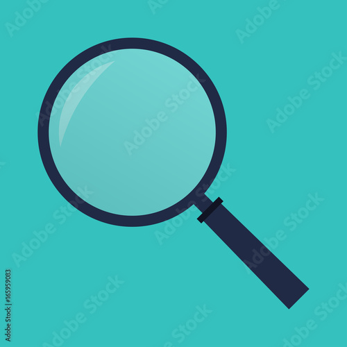 Magnifying glass icon. Magnifier in flat style. Vector illustration. photo