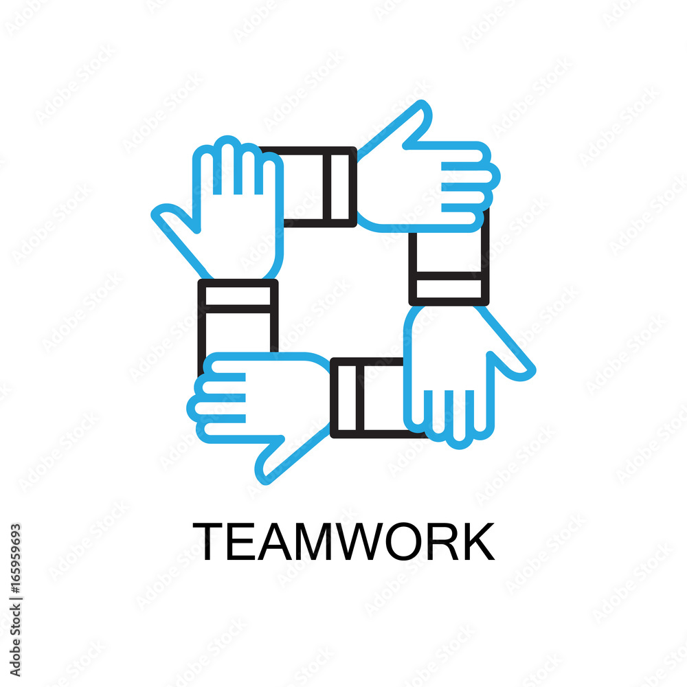 Teamwork Concept. Modern Flat thin line designed vector illustration. Teamwork Concept. Modern Flat thin line designed vector illustration.