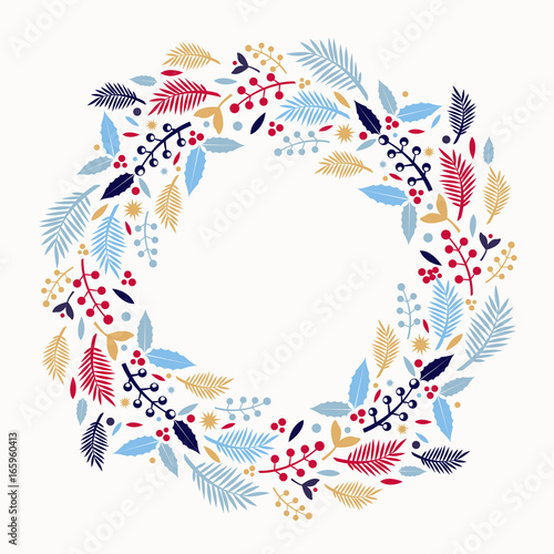 Christmas wreath background vector
