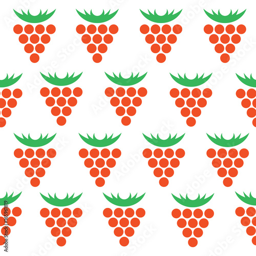 Geometric flat seamless pattern with cloudberry. Nordic berry on white background.