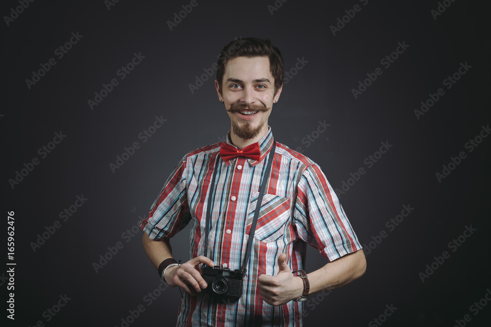 Fototapeta premium Portrait of bearded hipster