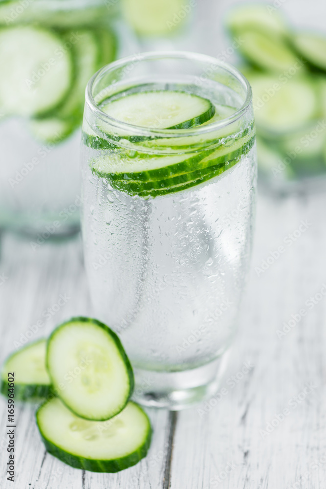 Cucumber Water selective focus Cucumber Water selective focus