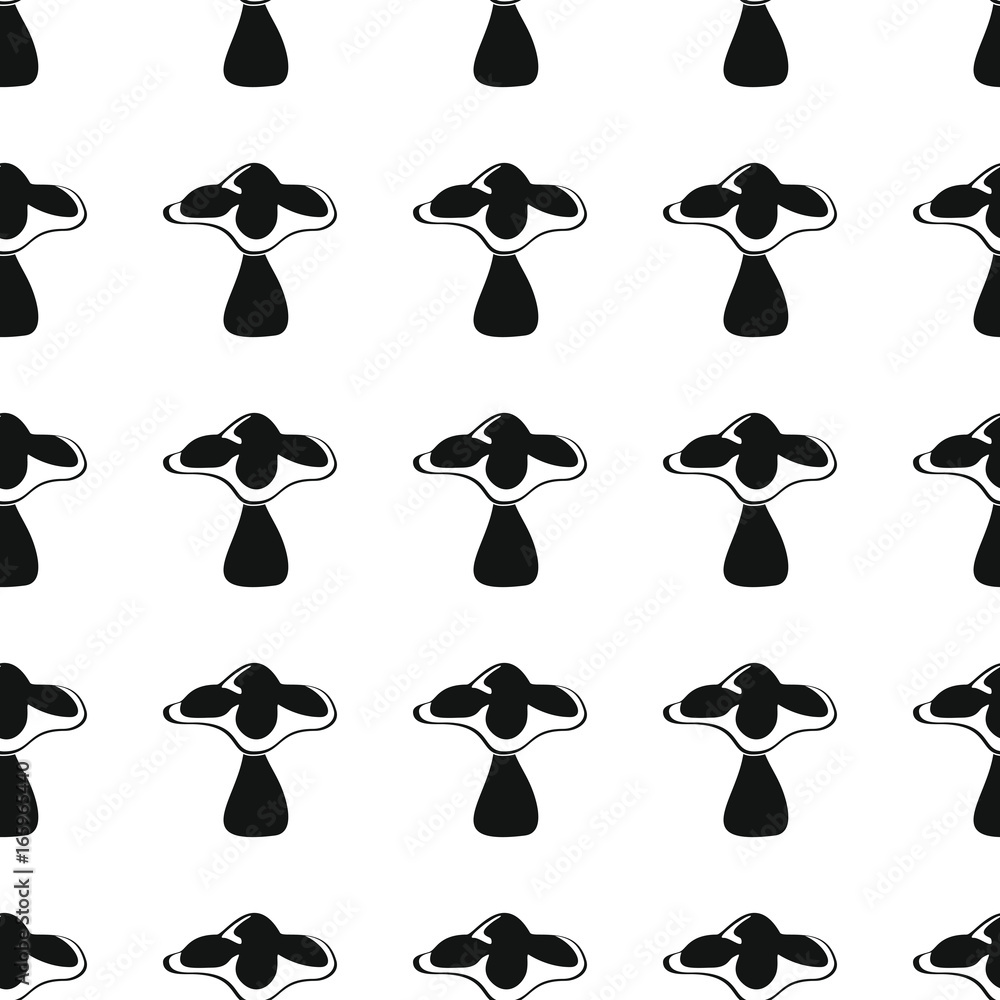 Edible mushroom seamless pattern vector illustration background. Black silhouette mushroom stylish texture. Repeating mushroom seamless pattern background for food design and web Edible mushroom seamless pattern vector illustration background. Black silhouette mushroom stylish texture. Repeating mushroom seamless pattern background for food design and web