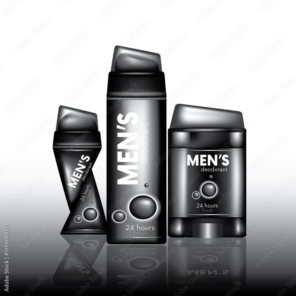 A readymade concept for an advertising poster of male antiperspirants