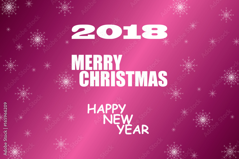 2018 vector template. Merry Christmas and Happy New Year background with place for text.