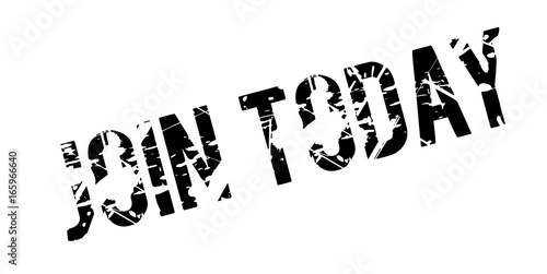 Join Today rubber stamp. Grunge design with dust scratches. Effects can be easily removed for a clean, crisp look. Color is easily changed.