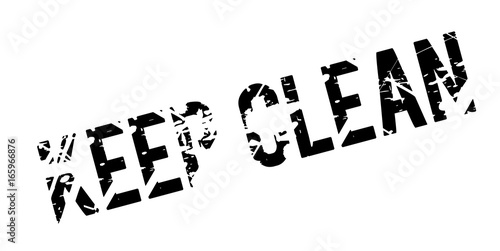 Keep Clean rubber stamp. Grunge design with dust scratches. Effects can be easily removed for a clean, crisp look. Color is easily changed.