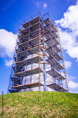 lighthouse near padre island texas under construction