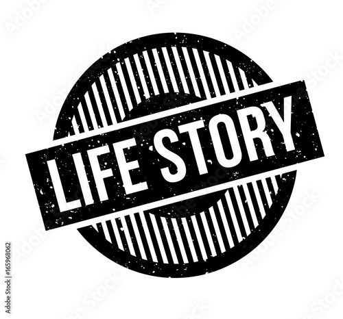 Life Story rubber stamp. Grunge design with dust scratches. Effects can be easily removed for a clean, crisp look. Color is easily changed.