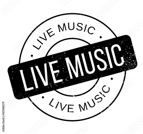 Live Music rubber stamp. Grunge design with dust scratches. Effects can be easily removed for a clean, crisp look. Color is easily changed.