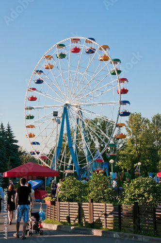 The Ferris wheel in the amusement park