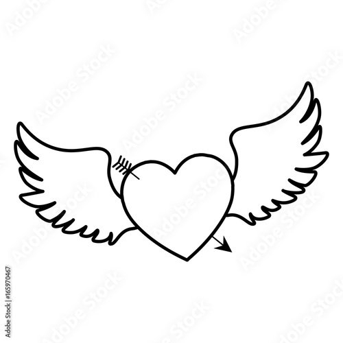 heart love with wings