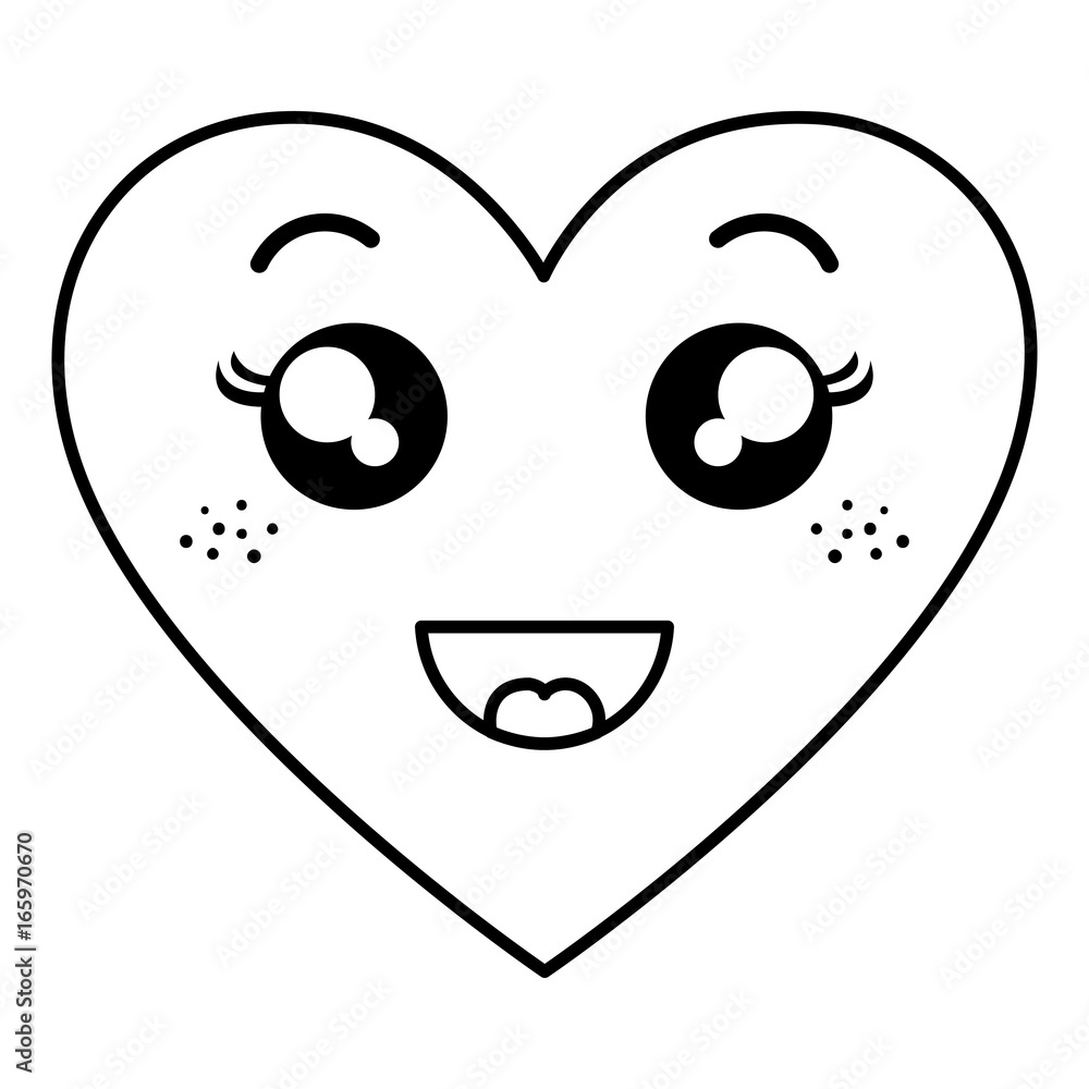 Fototapeta premium heart love card kawaii character