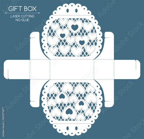 Openwork gift box with a lace ornament. Laser cutting