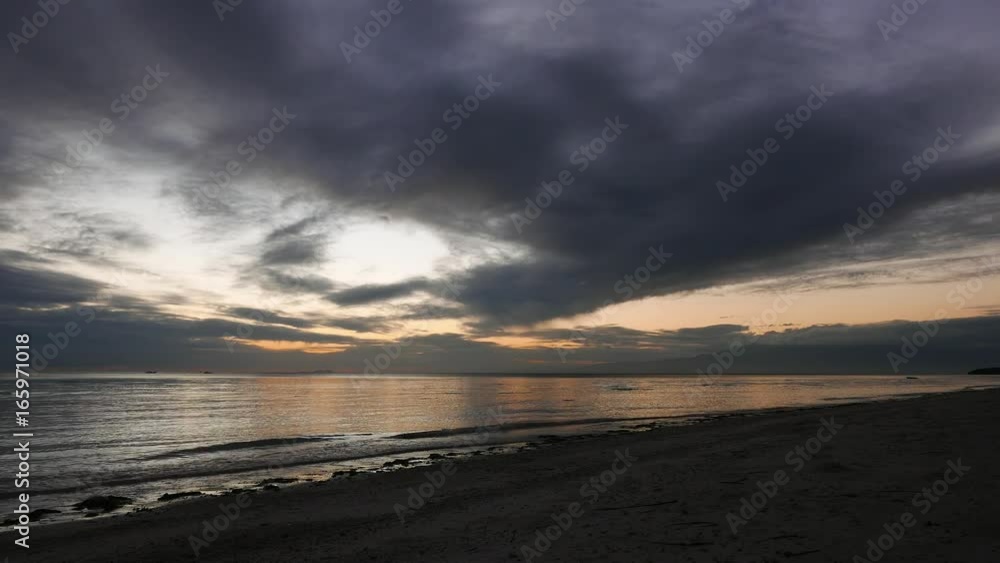 An overcast sunset video from Siquijor Island. Sun is already below the horizon. Presented in real time.