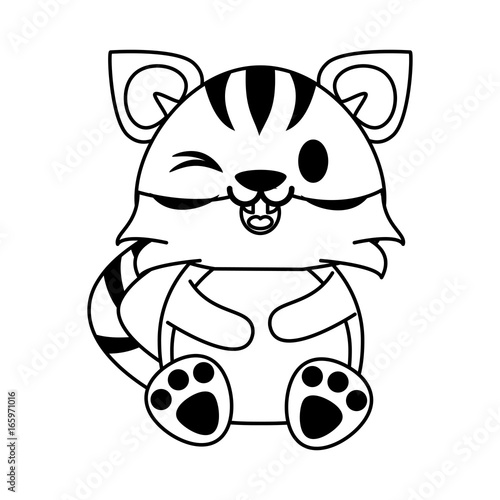 Fototapeta Naklejka Na Ścianę i Meble -  tiger cute animal cartoon icon image