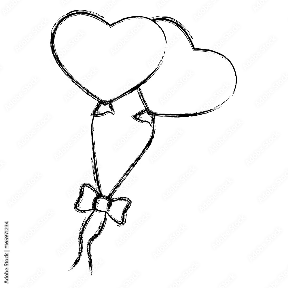 Fototapeta premium heart shaped party balloons