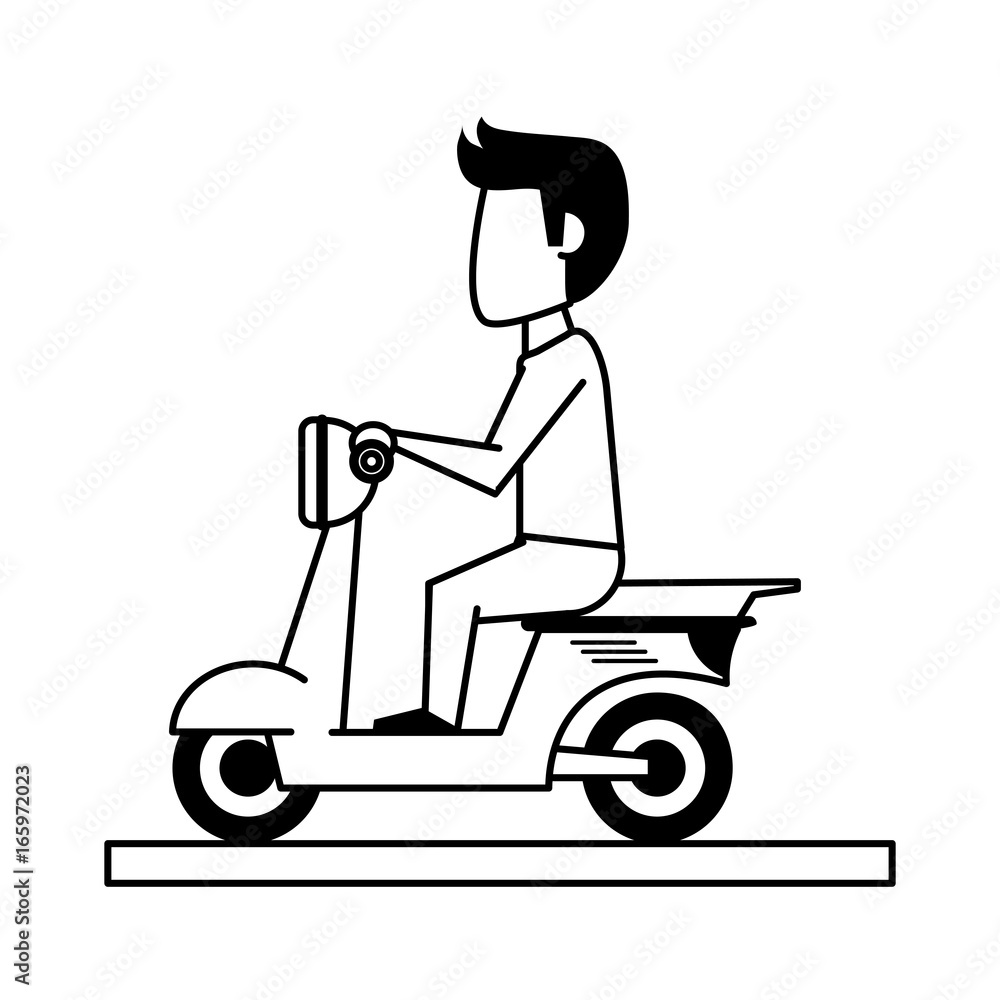 man riding scooter icon image