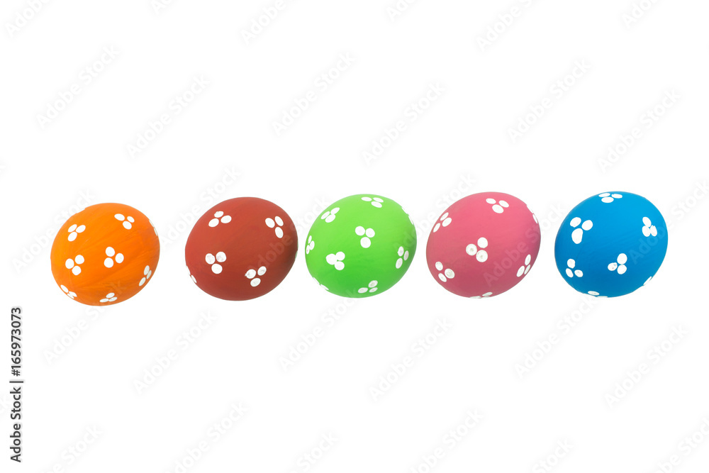 colorful handmade easter eggs isolated on a white colorful handmade easter eggs isolated on a white
