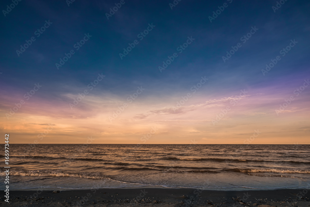 abstract sunset beach seascape and twilight time